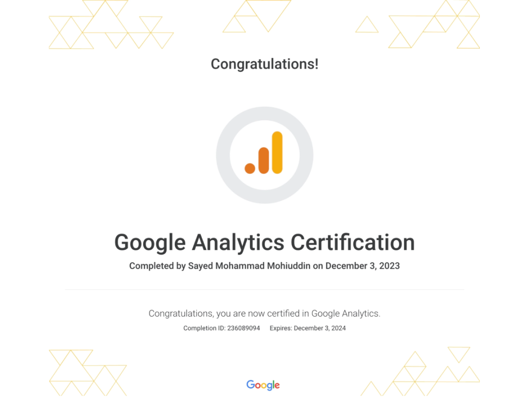 Google Analytics (GA4) Certification