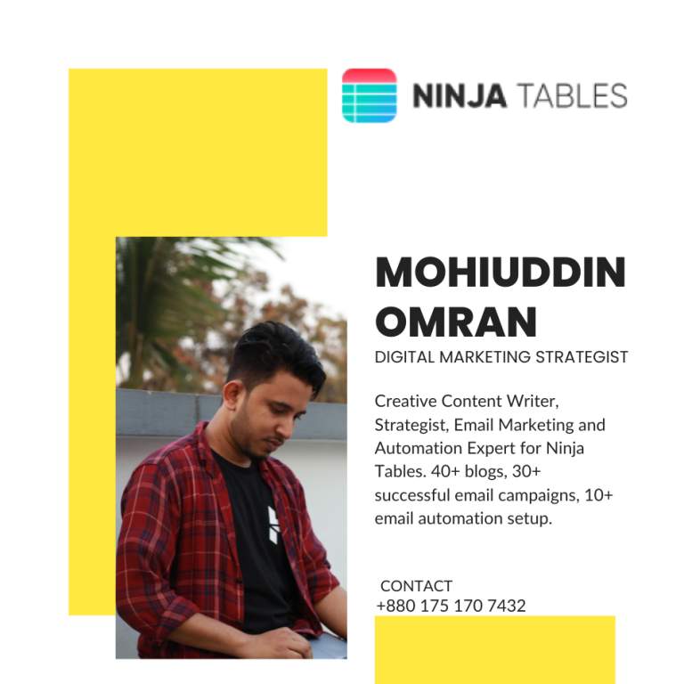Ninja Tables Blogs from Mohiuddin Omran