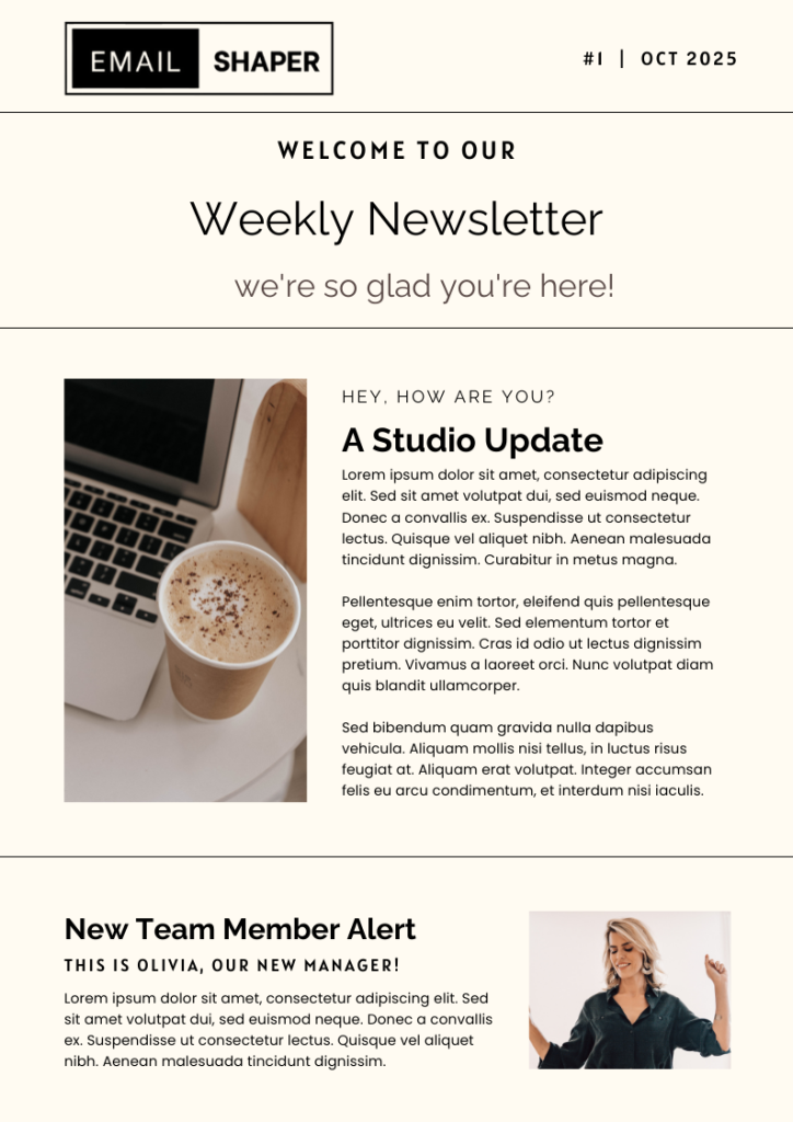 Email Newsletter Page 1